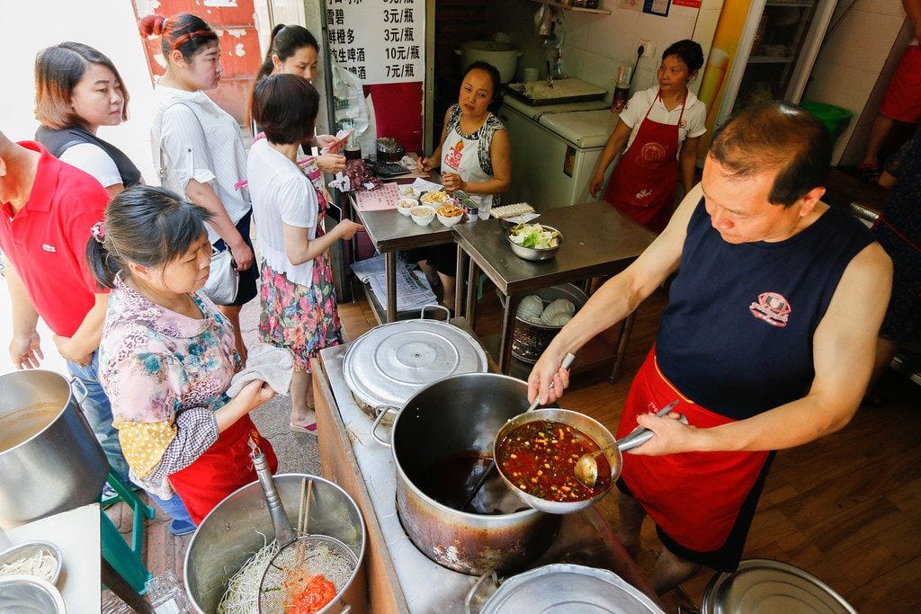 watching the spicy sichuan sauce bubbling away is amazing!