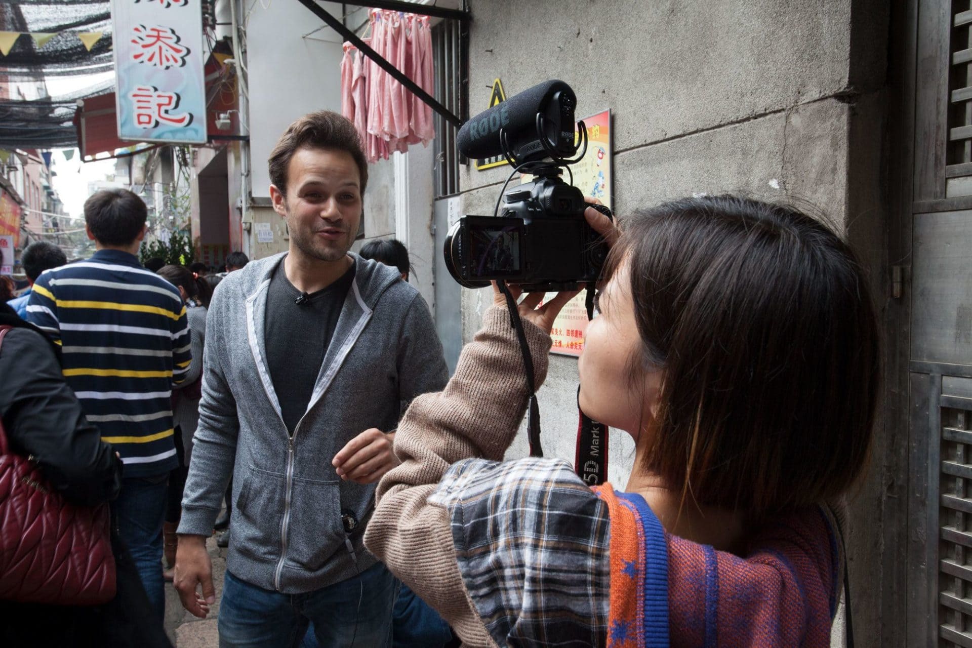 Filming the food ranger in Guangzhou, China